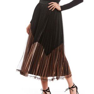 NWT | Gianni Bini | metallic pleated midi skirt
